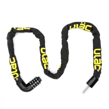 Imagem de ULAC Conjunto de cadeado de corrente de bicicleta Steel Kombat, segurança, resistente, bloqueio de corrente de aço anti-roubo para bicicleta, motocicleta, porta, cerca (7 mm x 100 cm) (preto)