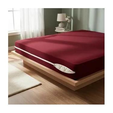 Imagem de Capa De Colchão Solteiro - Malha Gel Com Zíper - BELCAPAS, Vinho