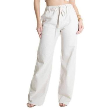 Imagem de Calça Linho Sawary Wide Leg - 280460 - OFF WHITE 46-Feminino