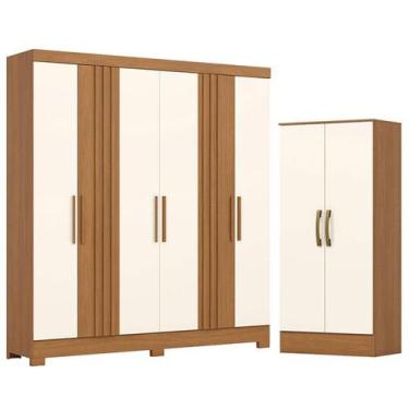 Imagem de Guarda Roupa Casal 6 Portas 3 Gavetas Francês com Armário Multiuso Pri