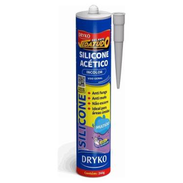 Imagem de Silicone Tubo Acético Incolor Selante Vedatudo 260g Dryko