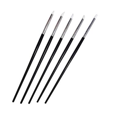 Imagem de Conjunto De Pincel De Arte Preto 5pcs Silicone Uil Art Hollow Gravura Em Argila De Argila De Argila De Cerâmica Macia Para Salão Home Diy