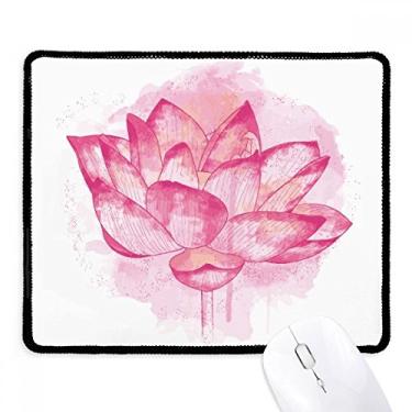 Imagem de Mousepad rosa aquarela flor de lótus tapete de borracha para jogos