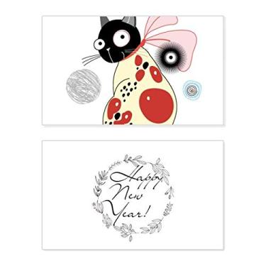 Imagem de Animal Pet Lover Cute Cat Ano Novo Festival Cartão Bless Mensagem Presente