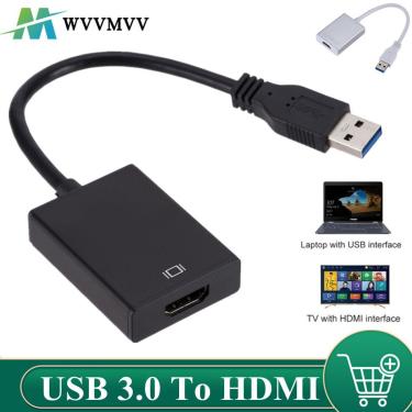 Imagem de Wvvmvv 1080p 60hz hd portátil usb 3.0 para hdmi áudio vídeo adaptador conversor cabo de alta