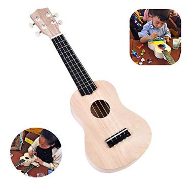 Imagem de Ukulele Kit de instrumentos faça-você-mesmo, jadpes 53,3 cm tília 4 cordas Ukulele pode ser pintado Ukelele DIY kit de instrumentos acessórios