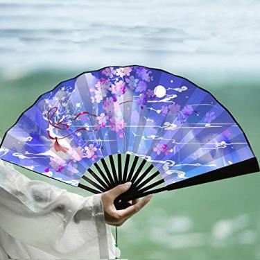 Imagem de XIALON 1 ventilador masculino Hanfu antigo de 23 cm dobrável chinês ventilador antigo
