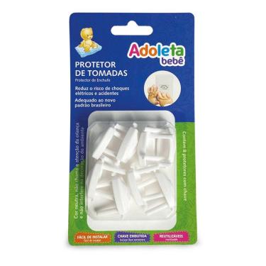 Imagem de Kit com 8 Protetor de Tomada com Chave Infantil Proteção Casa - Adoleta Bebê