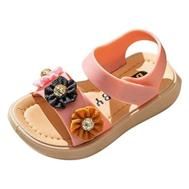 Imagem de Sandálias deslizantes para meninas sandálias infantis engrossadas verão princesa moda sola macia crianças meninas meninas chinelos gatos, rosa, 12-18 Meses
