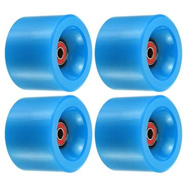 Imagem de PATIKIL Rodas Longboard 78A 70 mm com rolamentos ABEC-9 vermelhos, pacote com 4 rodas macias Cruiser rodas de rua para skate, roda PU, azul