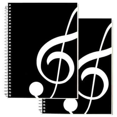 Imagem de Caderno de música, pacote com 2, 100 folhas/200 páginas, caderno de partituras em branco, caderno de papel para manuscrito, caderno de composição musical, caderno de composição musical, presente de