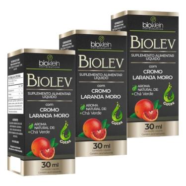 Imagem de Kit 3 BioLev Extrato de Laranja Moro e Cromo em Gotas 30mL Aroma Natural de Chá Verde, Suplemento Nutricional Bioklein