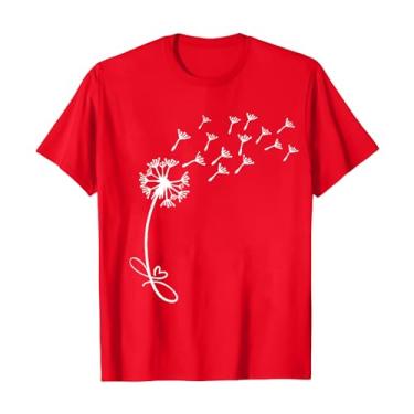 Imagem de Camiseta feminina bonita gola V girassol flores silvestres gráfico casual estampado camiseta manga curta feminina, Vermelho, G