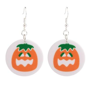 Imagem de Gracayfr Brincos fofos de biscoito de açúcar para o Dia das Bruxas, presentes para melhor amiga, filha, comida engraçada, outono, assustador, leve, hipoalergênico, brincos, Latão latão Arcylic, Sem