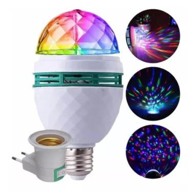 Imagem de Lampada Led Giratória Colorida Rotativa Bola Maluca Efeitos - LEY