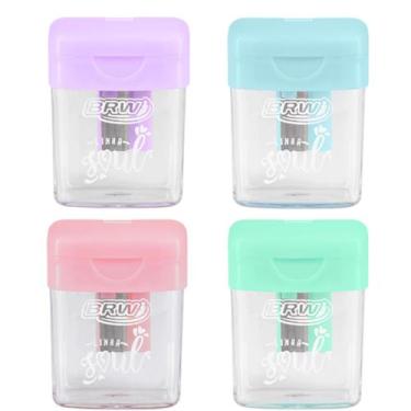 Imagem de Kit 04 Apontador Escolar c/ depósito Tom Pastel BRW