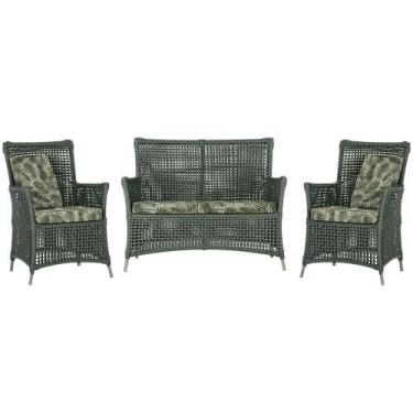 Imagem de Jogo Sofá e 2 Poltronas de Área Igapó Alumínio Pintura Fendi Corda Náu