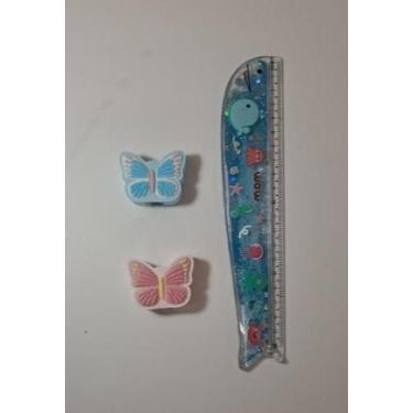 Imagem de Régua Baleia com Movimento de Glitter - 20 cm, 1 régua 2 apontador