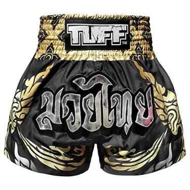 Imagem de Tuff Sport Calções de boxe Muay Thai para treino de MMA (TUF-MS631-BLK, G)