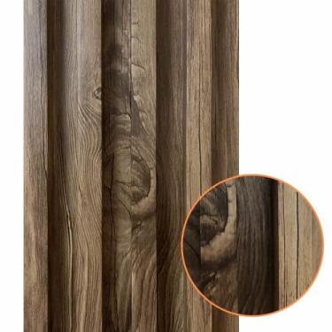 Imagem de Kit 10 Unidades de Painel Ripado Teca Envelhecida Prime PVC para Decor