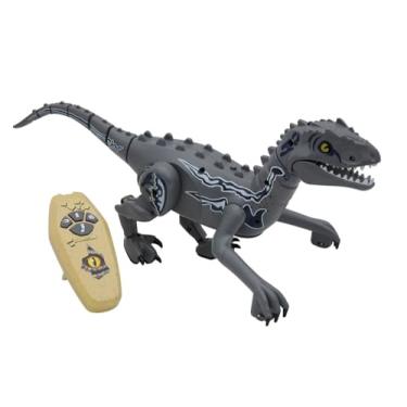 Imagem de Zippy Toys, Dinossauro Velociraptor Brinquedo Infantil USB com Controle Remoto - Cinza