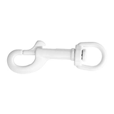 Imagem de Clipe de mergulho único, aderência segura, forte e à prova de desgaste, parafuso de olhal giratório, gancho de pressão, fecho apertado, resistente à erosão para coleira de cachorro (branca)