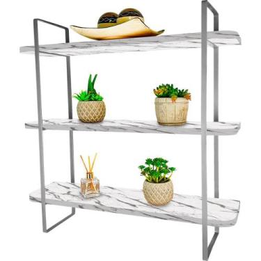 Imagem de Prateleira Nicho De Parede Tripla SLIM Em Aço e Madeira Modelo Industr