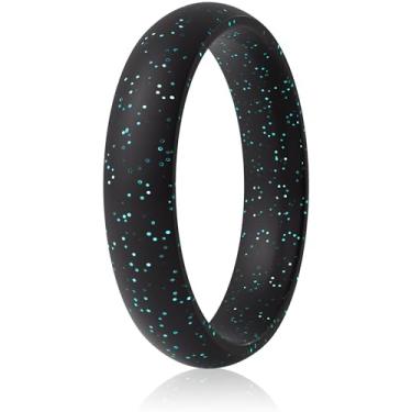 Imagem de ThunderFit Anéis de noivado femininos de silicone, 5,5 mm de largura, 2 mm de espessura, elásticos de casamento, pacote variado 1-7, 11.5 - 12 (22.00mm), Silicone, Sem pedra preciosa