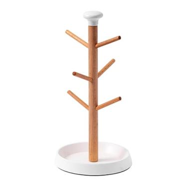 Imagem de Ioensy Suporte para canecas em formato de árvore, porta-copos de café, suporte decorativo para canecas, organizador pequeno para dormitório, Base Branca