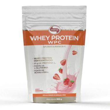 Imagem de Whey Protein WPC Vitafor Sabor Morango 900g