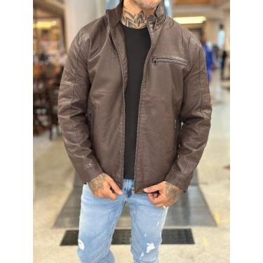 Imagem de Jaqueta de Couro Masculina - Genérico, Marrom, M