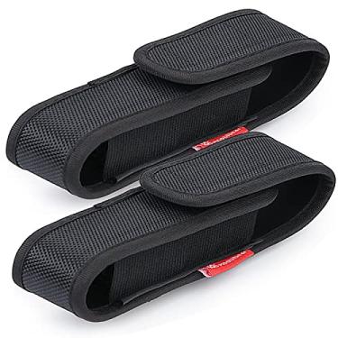 Imagem de Moobibear – Pacote com 2 candelabros de nylon, estojo de transporte de cinto pequeno e pesado ajustável para lanterna de 12,7 cm – 17,78 cm, carregue sua lanterna Tac no cinto