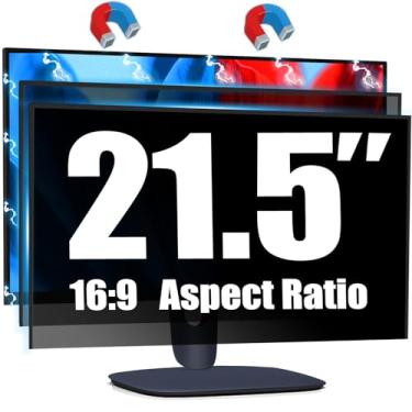 Imagem de Twugs [Pacote com 2] Tela magnética de privacidade de computador para monitor de 21,5 polegadas, protetor de filtro de privacidade de luz azul antirreflexo, fácil instalação, proporção de 16:9