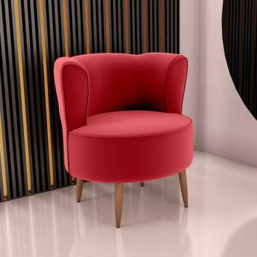 Imagem de Poltrona Decorativa Premium Redonda Savana Matrix Veludo Vinho