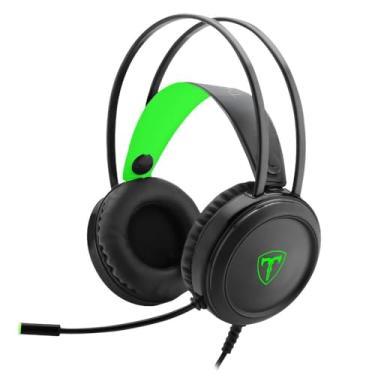 Imagem de T-DAGGER Headset T-Dagger Ural Preto e Verde com LED Verde T-RGH202