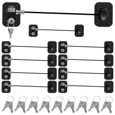 Imagem de KHZSPP Fechadura de porta de geladeira, fechadura de porta de geladeira com chave, mini fechaduras de geladeira, segurança para crianças, freezer, armários e gavetas, fácil de usar e instalar (10