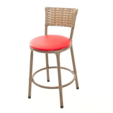 Imagem de Banqueta Baixa Encapada Junco CAPPUCCINO Bar Bistro Americana Cozinha 