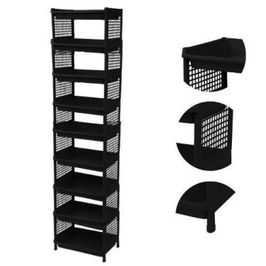 Imagem de Prateleira Estante De Plástico 9 Andares Multiuso Desmontável 40x28x17
