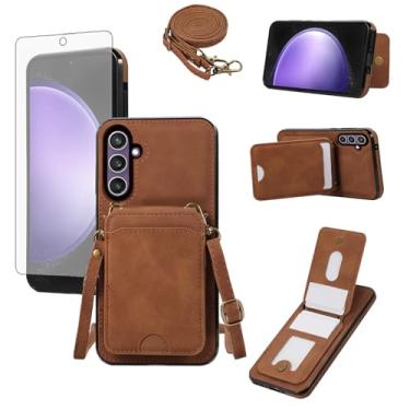 Imagem de Asuwish Capa de telefone para Samsung Galaxy S25 Ultra 5G Capa carteira com protetor de tela e alça de pulso transversal de couro flip porta-cartão de crédito celular S25Ultra 25S S 25 25Ultra 6.9