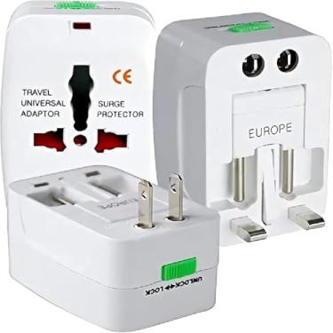Imagem de Adaptador de Tomada Universal Internacional, Bivolt, Compatível com Mais de 150 Países, com Trava de Segurança, para EUA, Europa, Reino Unido, China, Ásia, Austrália, Portátil (1 unidade)