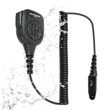 Imagem de Microfone de alto-falante IP54 à prova d'água durável compatível com rádios Retevis Motorola Ailunce HD2, HD1, GP328 Plus, GP344, RT29, RT48 (preto)