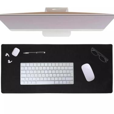 Imagem de Mouse Pad Desk Pad Gamer Sem Desenho Extra Grande 90x40cm Preto Marrom