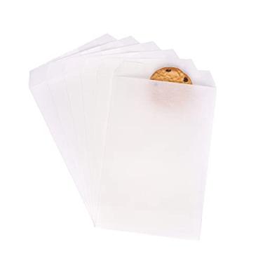 Imagem de Sacos brancos planos de papel kraft 10 x 15 cm para padaria, biscoitos, doces, sobremesa, chocolate, sabonete, presentes para convites de casamento, pacote com 100 da Quotidian (10 x 15 cm)