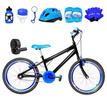 Imagem de Bicicleta Infantil Aro 20 Aero Preta e Azul