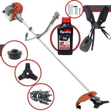 Imagem de Roçadeira Lateral Tekna RL520ACG2 À Gasolina 52cc 2HP de Potência 13.000rpm Completo Com Carretel + Lâmina 3 Pontas + Enxada Rotativa + ÓLEO TOYAMA 2T