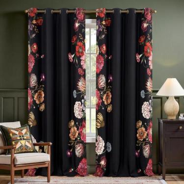 Imagem de Cortinas Jinchan Hannah Vintage Floral Blackout 244x127 cm 2 piezas