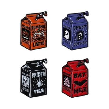 Imagem de Broches De Esmalte Com Tema De Caveira Gótica, Pirulito, Esqueleto E R