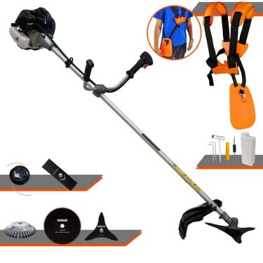 Imagem de Roçadeira Completa Anmax Cg430b 43cc + Facas 3p 80d E Escova