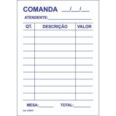 Imagem de 10 Bloco de Comanda Pedido Mesa Restaurante Bar Lanchonete 7x10 cm com