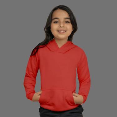 Imagem de Moletom Infantil Liso Especial Canguru Mb Sport Vermelho, Vermelho, 08